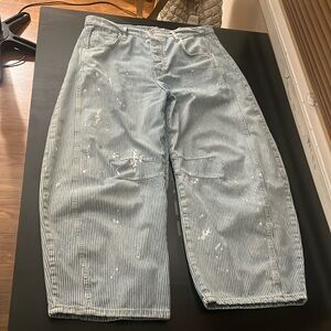 Authentic Free People Striped Barrel Jeans size 30